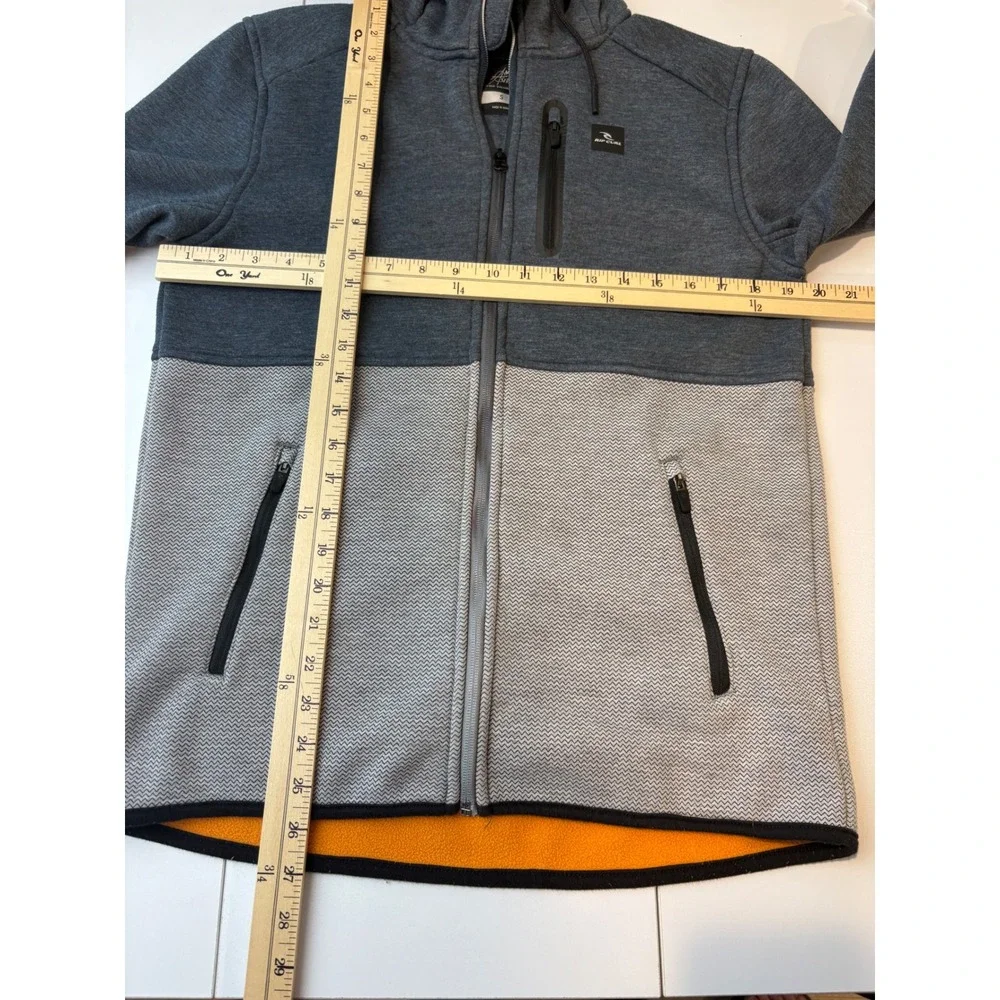 Rip Curl Anti-Series Hooded Jacket Mens Small Gray Colorblock Full Zip